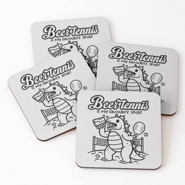 Item preview, Beer Tennis Is My Favourite Sport - Funny Godzilla Dinosaur Beach Tennis designed and sold by NemiMakeit.