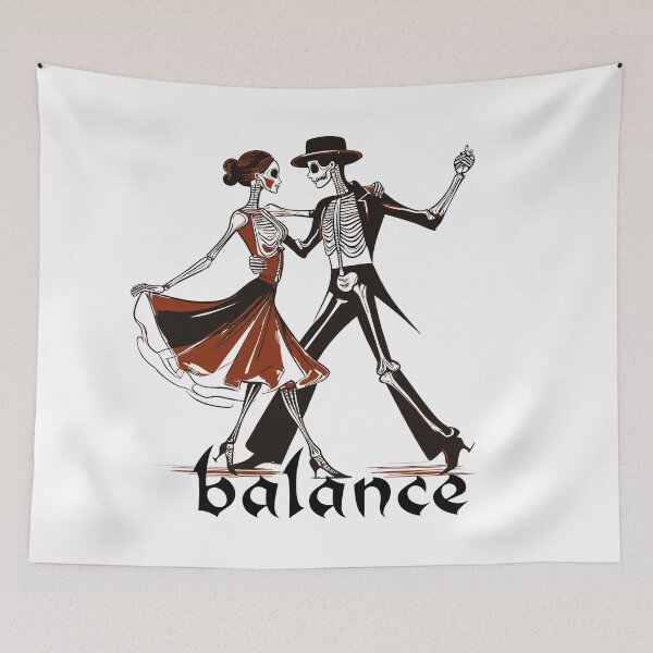 Item preview, Dancing Skeletons – Gothic Romantic Minimal Art designed and sold by zoliartdesign.