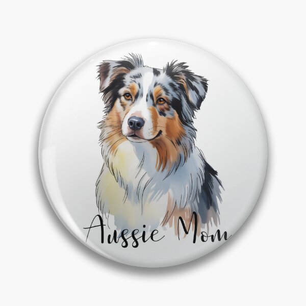 Item preview, Australian Shepherd Portrait – Cute Aussie Dog Illustration for Dog Lovers designed and sold by ArcticFoxStudio.