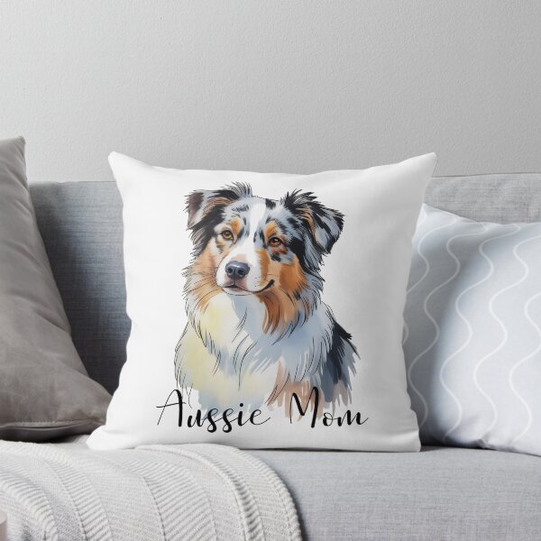 Item preview, Australian Shepherd Portrait – Cute Aussie Dog Illustration for Dog Lovers designed and sold by ArcticFoxStudio.