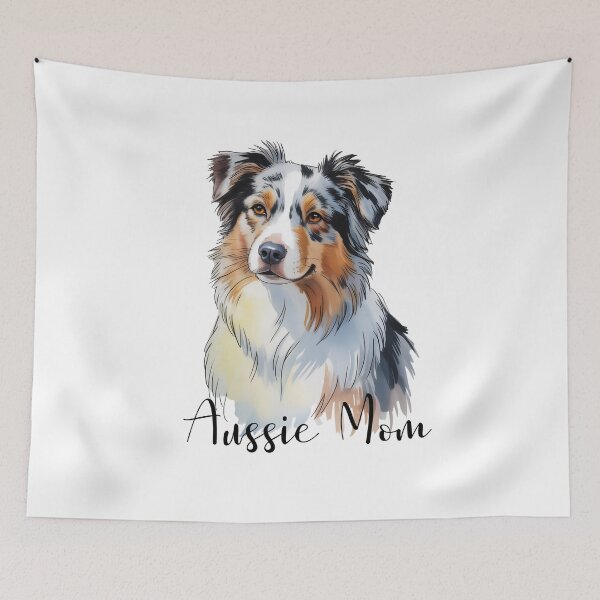 Item preview, Australian Shepherd Portrait – Cute Aussie Dog Illustration for Dog Lovers designed and sold by ArcticFoxStudio.