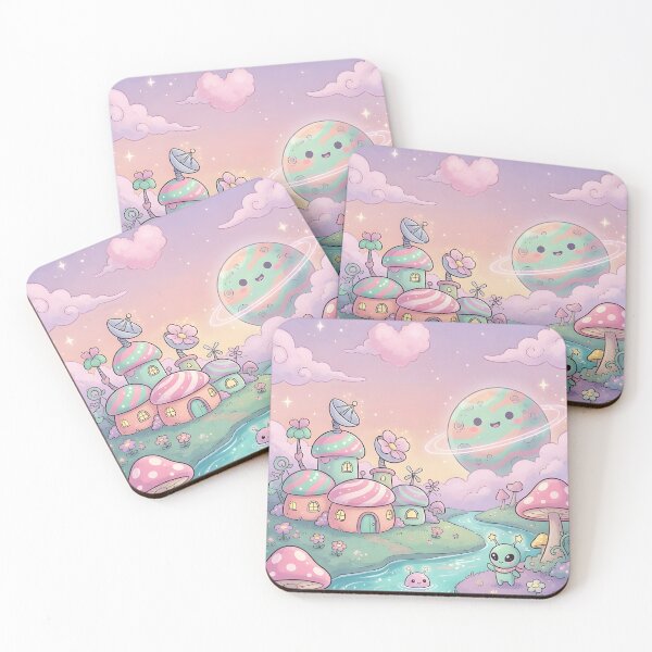 Item preview, Cute Alien Village on Pastel Planet designed and sold by LunarVault.