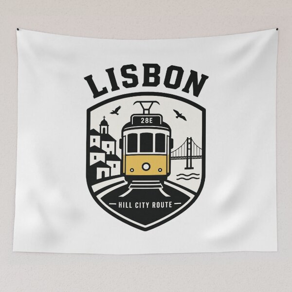 Item preview, Lisbon Tram 28 Vintage Travel Badge T-Shirt – Portugal City Souvenir designed and sold by Lyfeinsights.