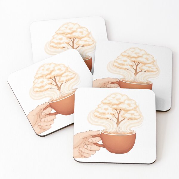Item preview, Coffee Mug Tree Steam Illustration designed and sold by AbanoubStore.