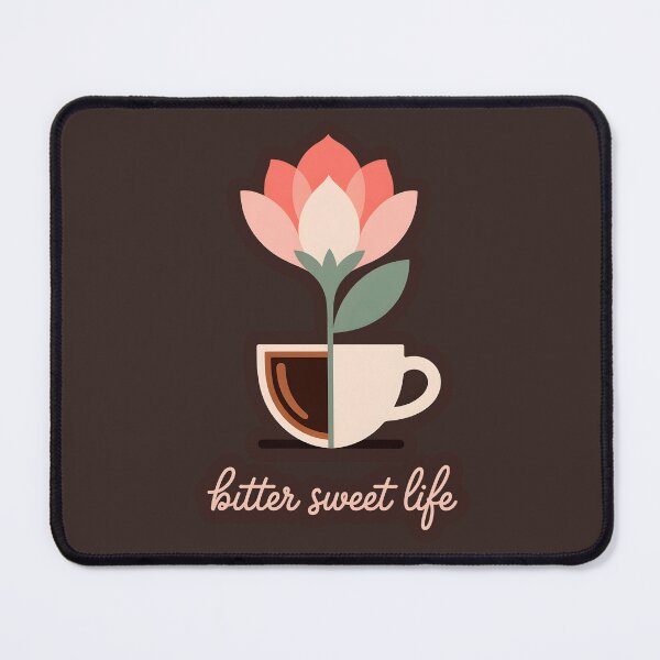 Item preview, Bitter Sweet Life – Minimalist Coffee Cup Flower Art, Duality Illustration designed and sold by Montodesign.