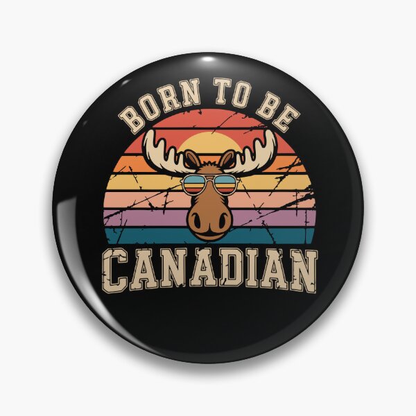 Item preview, Born To Be Canadian Funny Retro Moose Sunset designed and sold by cabana.space.