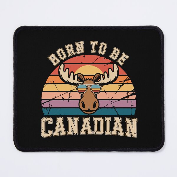 Item preview, Born To Be Canadian Funny Retro Moose Sunset designed and sold by cabana.space.