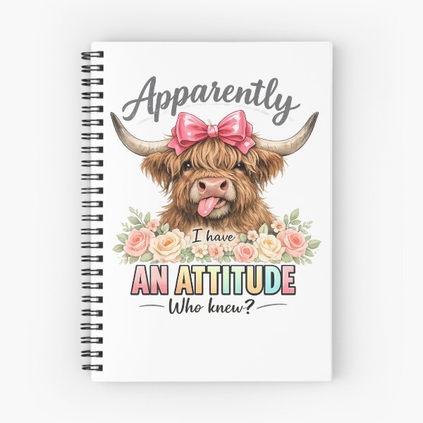 Item preview, Funny Highland Cow T Shirt Apparently I Have An Attitude Who Knew? Cute Farm Animal Lover Gift Graphic Tee designed and sold by pipolabco.