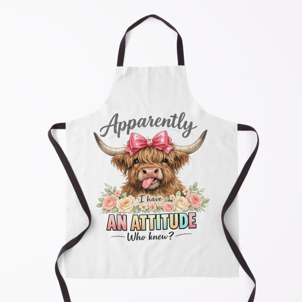Item preview, Funny Highland Cow T Shirt Apparently I Have An Attitude Who Knew? Cute Farm Animal Lover Gift Graphic Tee designed and sold by pipolabco.