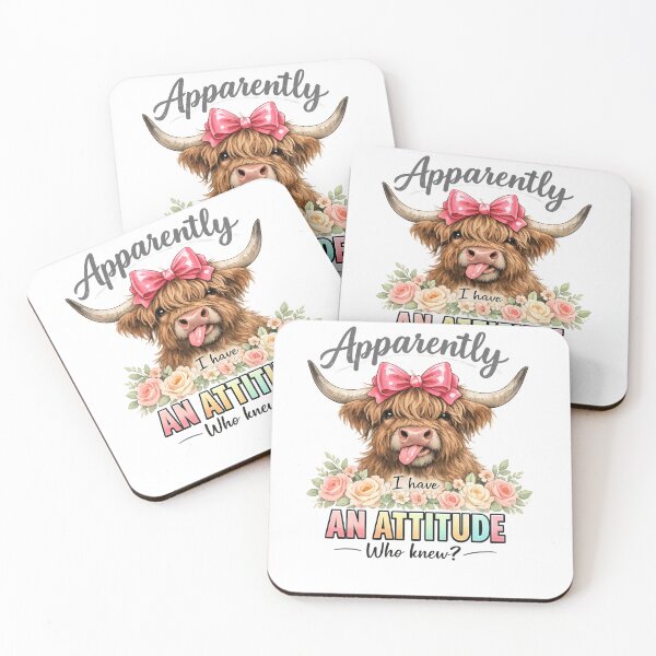 Item preview, Funny Highland Cow T Shirt Apparently I Have An Attitude Who Knew? Cute Farm Animal Lover Gift Graphic Tee designed and sold by pipolabco.