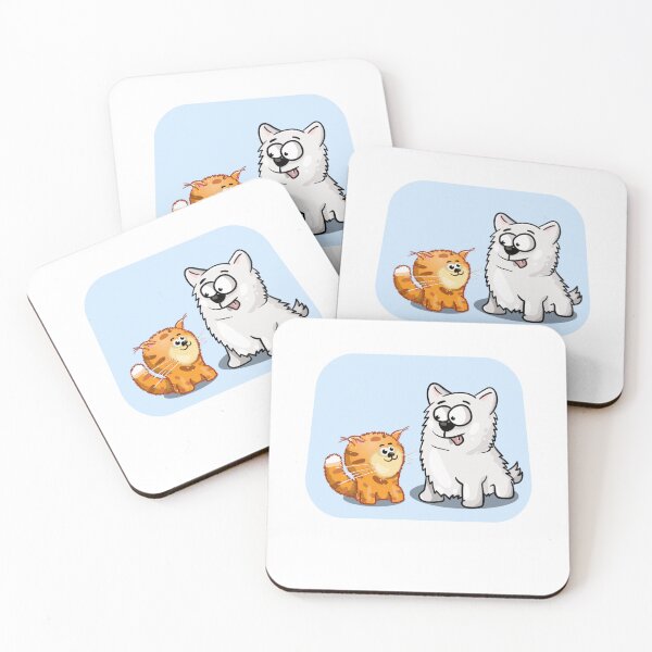 Item preview, Cute Ginger Cat and Fluffy White Dog Best Friends designed and sold by Pani Kara.