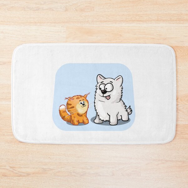 Item preview, Cute Ginger Cat and Fluffy White Dog Best Friends designed and sold by Pani Kara.