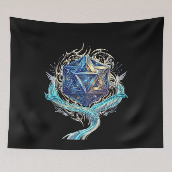 Item preview, Cosmic D20 Dice Sacred Geometry Galaxy Art designed and sold by RoyalDeluxGo.