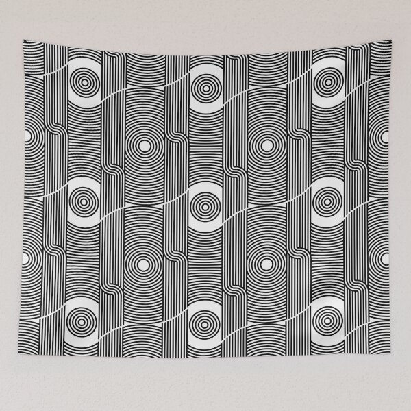 Item preview, Deco Eye – Black and White Geometric Line Pattern, Optical Art Design designed and sold by Helmina Groper.
