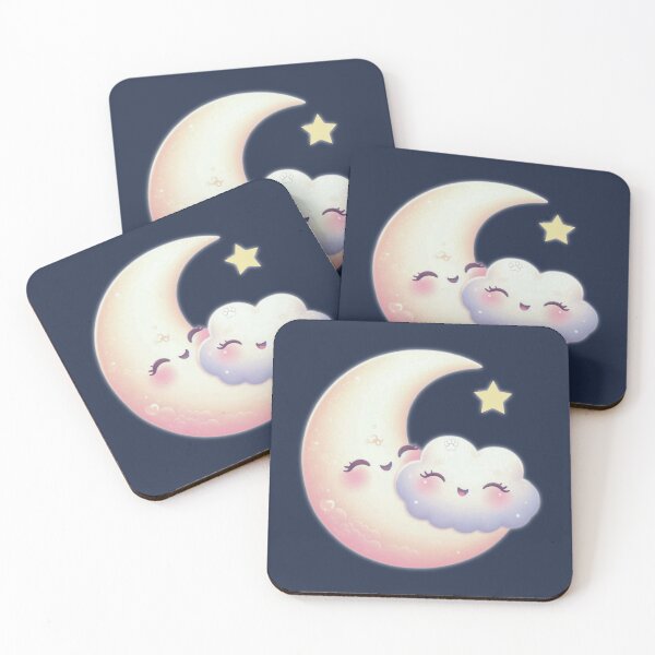 Item preview, Cute Moon Hugging Cloud – Kawaii Dreamy Night Sky Aesthetic designed and sold by lunadesignsmoon.
