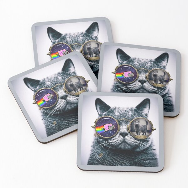 Item preview, Space Cat with Galactic Sunglasses and Nyan Cat designed and sold by AnyeloDesign.