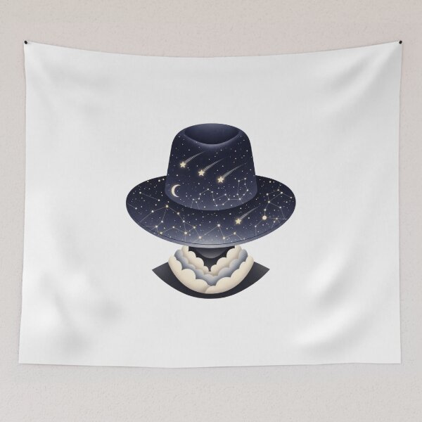 Item preview, Celestial Hat Moon Cloud Portrait designed and sold by AbanoubStore.
