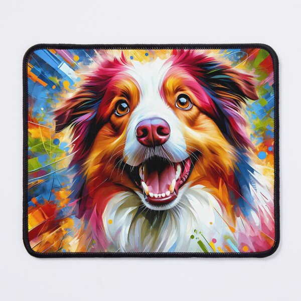 Item preview, Australian Shepherd Acrylic Art Red Merle Aussie Portrait designed and sold by Puppy Puzzles Plus.