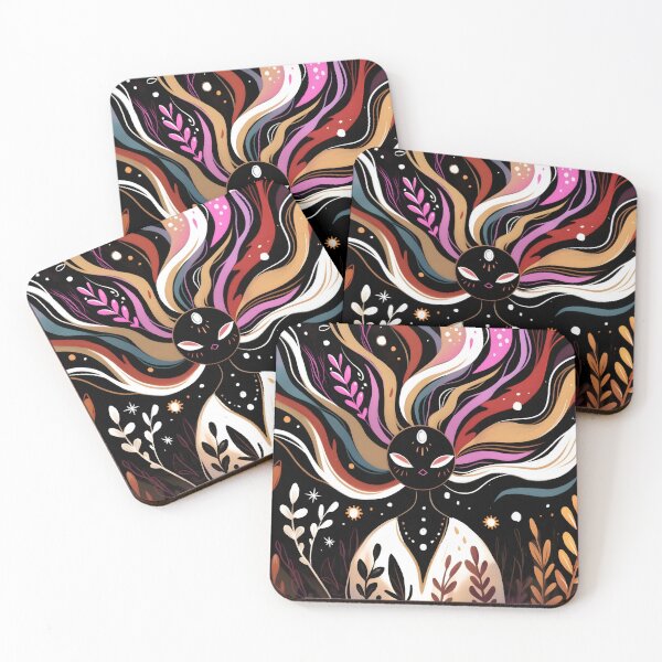 Item preview, Mystical Celestial Spirit Folk Art Illustration designed and sold by LuminousFoundry.