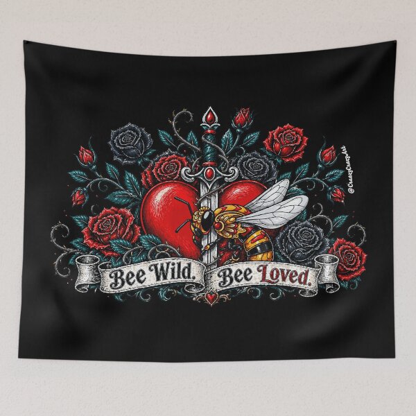 Item preview, Bee Wild. Be Loved. | Romantic Busy Bee Gift | Sticker for Daily Heroes designed and sold by CraazyCrazyArt.