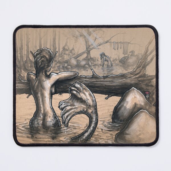 Item preview, Mermaid Watching Girl Bathe designed and sold by Sigmundzore.