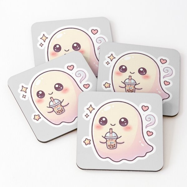 Item preview, Boo! Cute Kawaii Ghost Drinking Boba Tea designed and sold by DanniJordan.