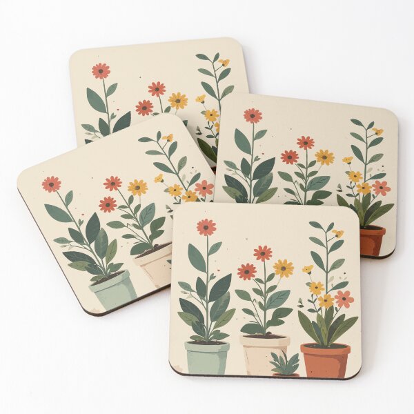 Item preview, Botanical Illustration of Flower Pots designed and sold by jugglingelephant.