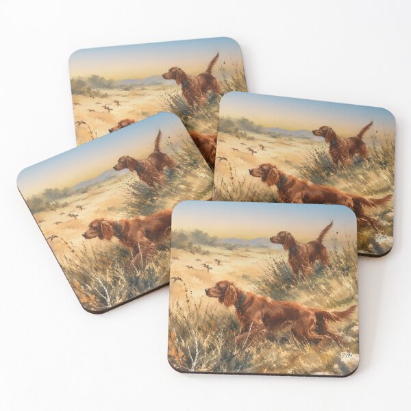 Item preview, Elegant Irish Setters in an Autumn Hunting Landscape designed and sold by TammyHunterArt.