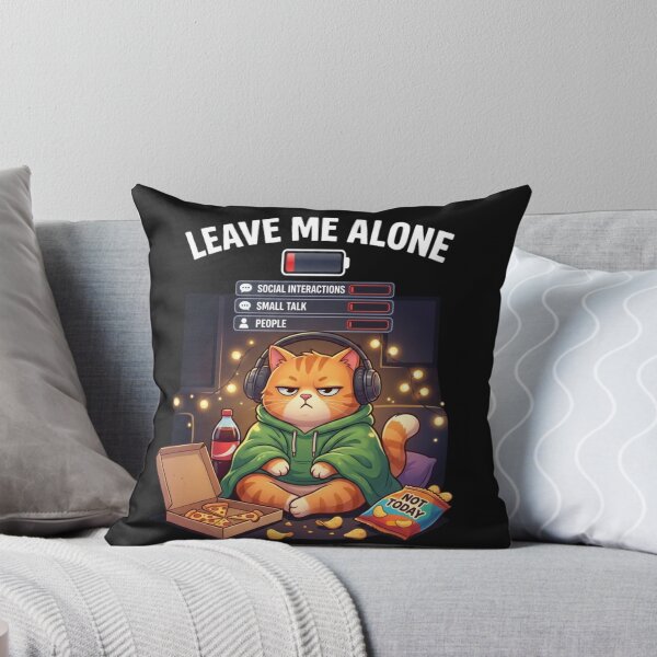Item preview, Leave Me Alone – Low Social Battery Introvert Cat Gamer Funny Antisocial Meme designed and sold by pipolabco.