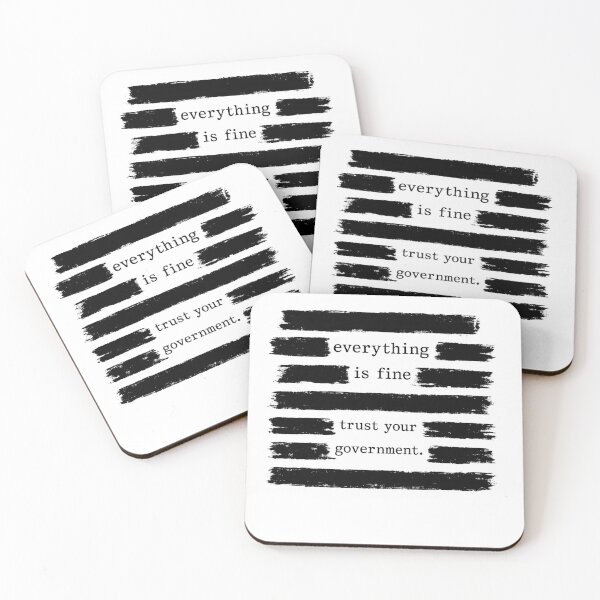 Item preview, Everything Is Fine – Trust Your Government | Dark Political Satire Censored Propaganda Style designed and sold by pipolabco.