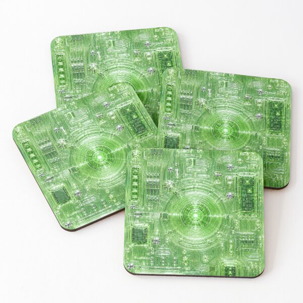 Item preview, Green Circuit Board Electronics Pattern Y2K designed and sold by PixelPanduh.