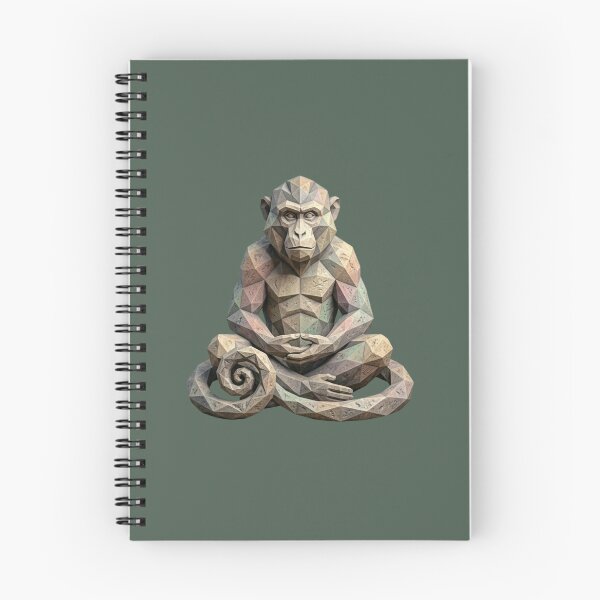 Item preview, Monkey in Zen Meditation – Spiritual Style Notebook for Yoga Practitioners designed and sold by bsbd-action.