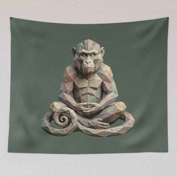 Item preview, Monkey in Zen Meditation – Spiritual Style Notebook for Yoga Practitioners designed and sold by bsbd-action.