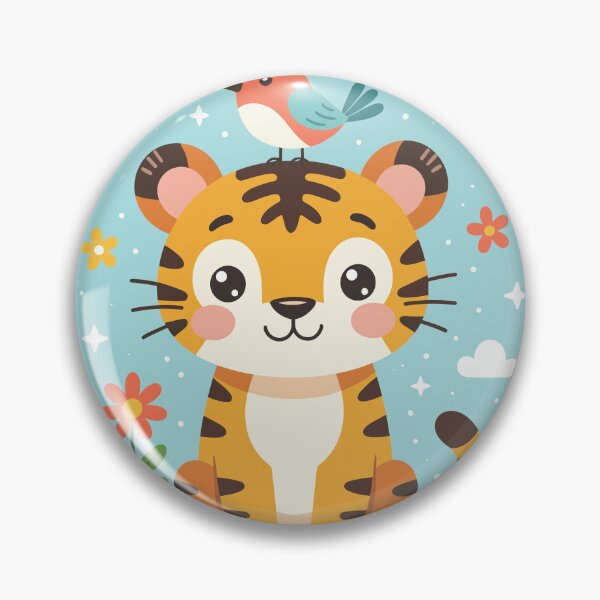 Item preview, Cute Baby Tiger Nursery Wall Art designed and sold by ImStickerHappy.