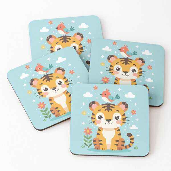 Item preview, Cute Baby Tiger Nursery Wall Art designed and sold by ImStickerHappy.