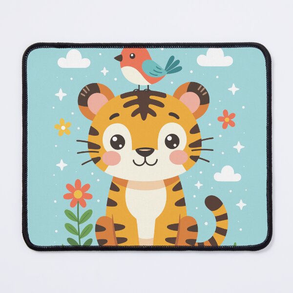 Item preview, Cute Baby Tiger Nursery Wall Art designed and sold by ImStickerHappy.