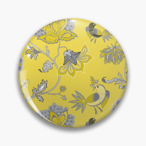 Item preview, Exotic chintz with bird - ultimate gray & illuminating yellow designed and sold by kobyakov.
