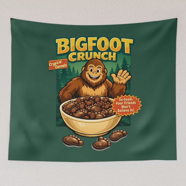 Item preview, Cryptid Cereals: Bigfoot Crunch designed and sold by FoxBaine Designs.