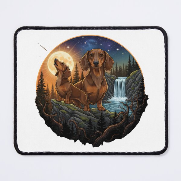 Item preview, Moonlight Dachshunds Adventure T-Shirt, Wiener Dog Lover Gift, Cute Sausage Dog Forest Night Graphic Tee designed and sold by pipolabco.