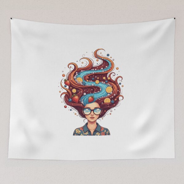 Item preview, Fruit Hair Woman Sunglasses Portrait designed and sold by AbanoubStore.