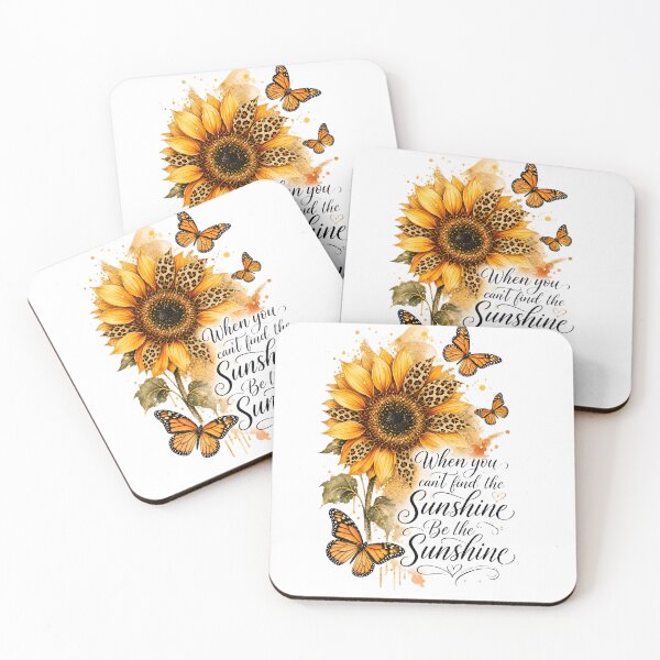 Item preview, Be The Sunshine Sunflower Leopard Print Butterfly Inspirational Quote designed and sold by AZABSTORE.