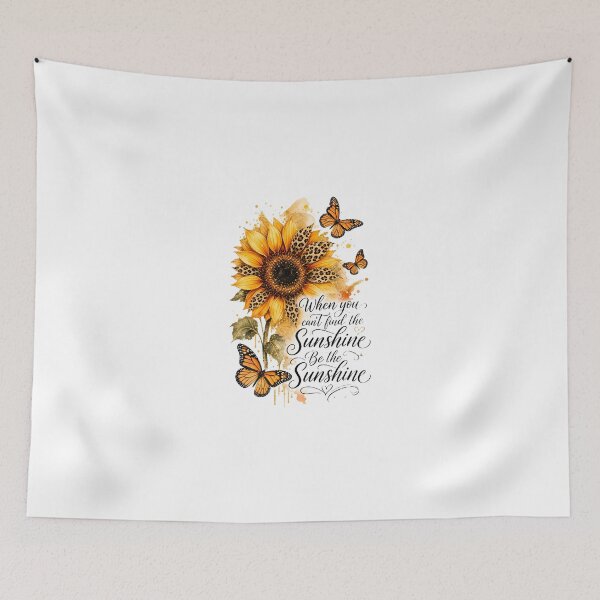 Item preview, Be The Sunshine Sunflower Leopard Print Butterfly Inspirational Quote designed and sold by AZABSTORE.