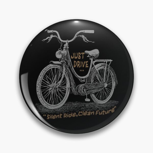 Item preview, Just Drive – Silent Ride, Clean Future | Vintage Bicycle Illustration designed and sold by zoliartdesign.