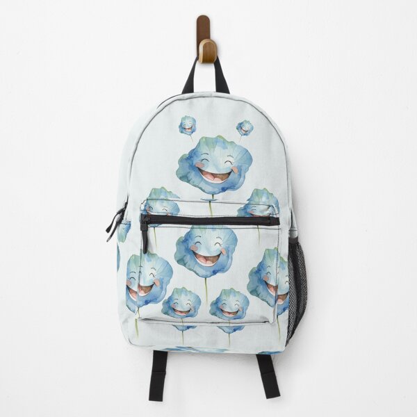 Item preview, Blooming Happy Faces – Minimal Blue Flower Characters designed and sold by zoliartdesign.