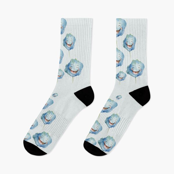 Item preview, Blooming Happy Faces – Minimal Blue Flower Characters designed and sold by zoliartdesign.