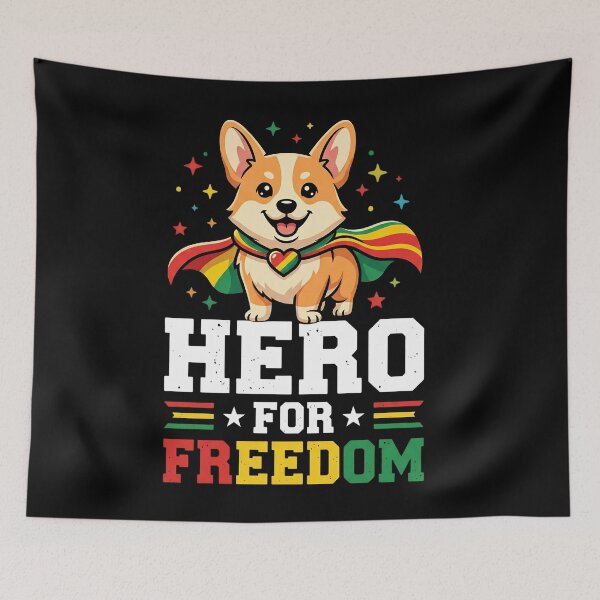 Item preview, Hero For Freedom, Happy Juneteenth day, Corgi Hero for Freedom Juneteenth Day for Dog Mother Father. designed and sold by NewaveBoutique.