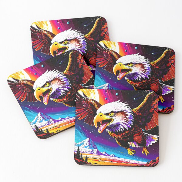 Item preview, Bald eagle in flight at night designed and sold by Creative Visualize.