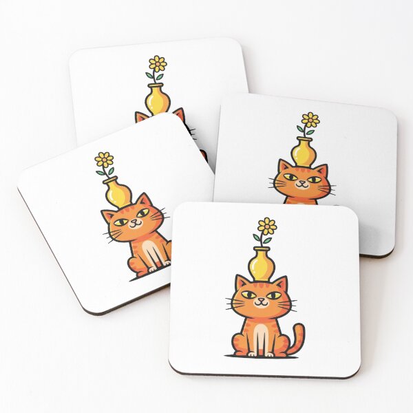 Item preview, Orange Cartoon Cat Flower Vase designed and sold by AbanoubStore.
