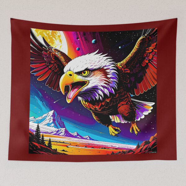 Item preview, Bald eagle in flight at night designed and sold by Creative Visualize.
