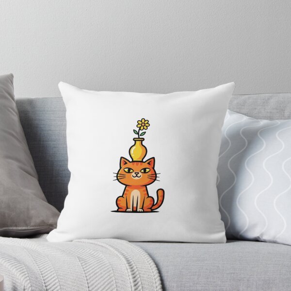 Item preview, Orange Cartoon Cat Flower Vase designed and sold by AbanoubStore.